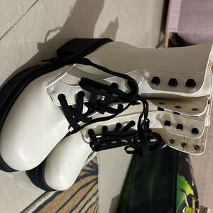 Stylish White and Black Combat Women's Boots